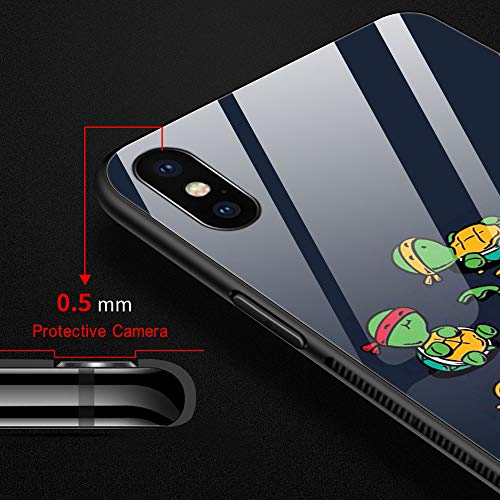 Iphone Xr Case,Anime Turtle 288 Pattern Design Iphone Xr Cases, Tempered Glass Back + Soft Silicone Tpu Shock Absorption Bumper Protective Case Compatible For Iphone Xr #TOP3