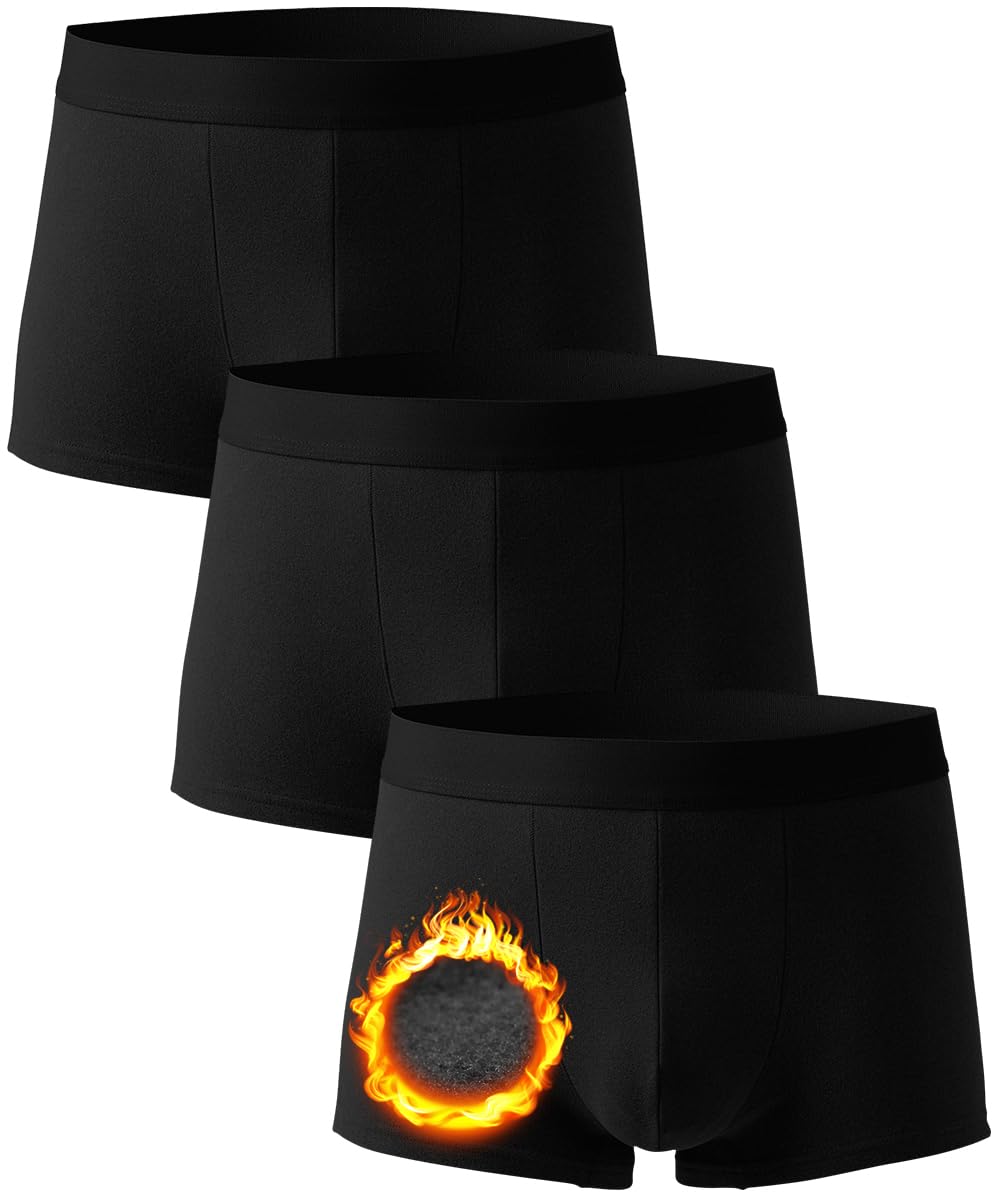 Calzoncillos Hombre Boxer Térmica Hombre Invierno Ropa Interior térmica con Forro Boxers Capa Base Bóxers para Hombre Suaves y Transpirables Boxer Hombre Pack