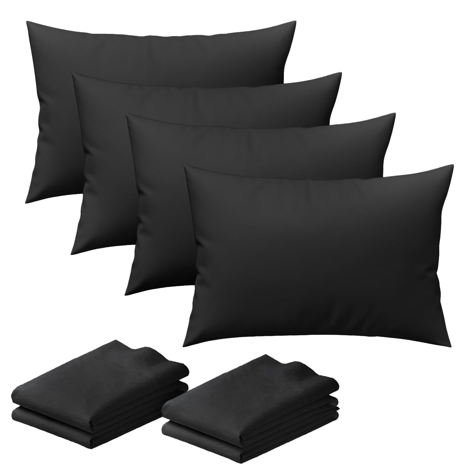 CHCOMFORT Pillow Cases 4 Pack, Standard Size 50 x 75 cm, Ultra Soft Brushed Microfiber Pillow Covers with Envelope Closure