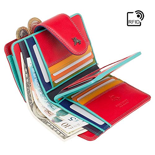 VISCONTI SP31 Soft Leather Multi Colored Bifold Wallet (Red)3