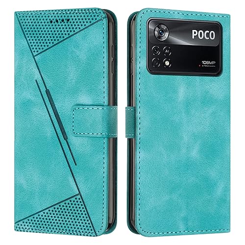 Étui pour Xiaomi Poco X4 Pro 5G anti-chute avec rangement carte et dragonne vert