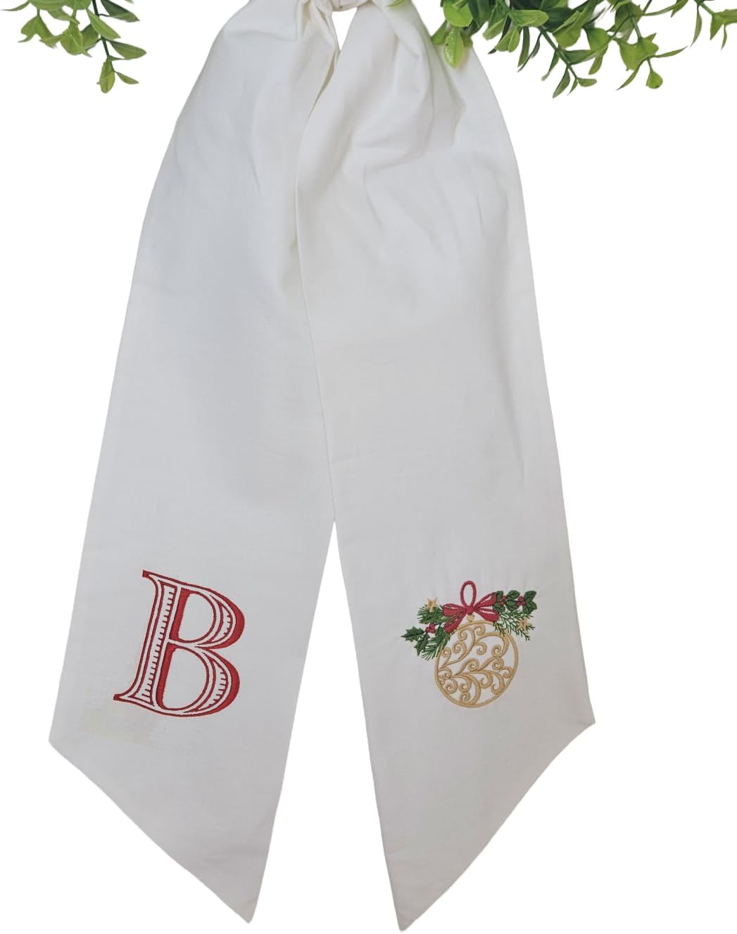 Monogram Wreath Sash, Christmas Wreath Sash, Front Door Decororations, Custom Monogram Door Decor (Ornament)