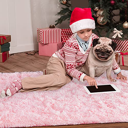 Noahas Ultra Soft Fluffy Bedroom Rugs,Pink Area Rugs For Bedroom Girls,Shaggy Oval 2.6' X 5.3' Kids Bedroom Rug,Fuzzy Bedside Small Carpet Aesthetic,Nursery Rug For Baby,Room Decor For Teen Girls #TOP3