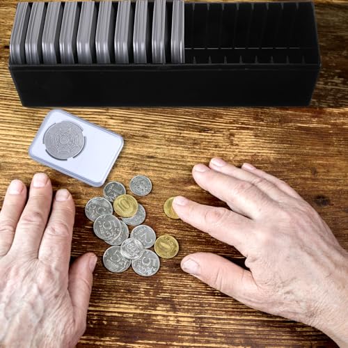 Caja plástica para almacenamiento de monedas x6 miniatura 7