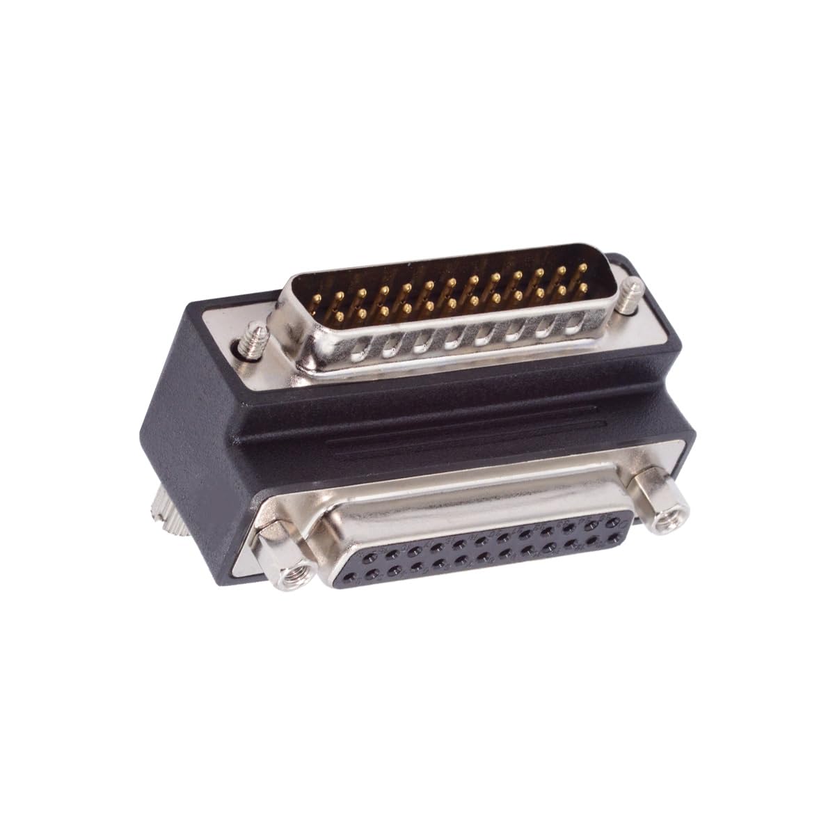 cablecc DB25pin DSUB Parallel LPT AES/EBU DB Macho, adaptador de extensión en ángulo inferior de 90 grados con tuerca macho y tornillo hembra
