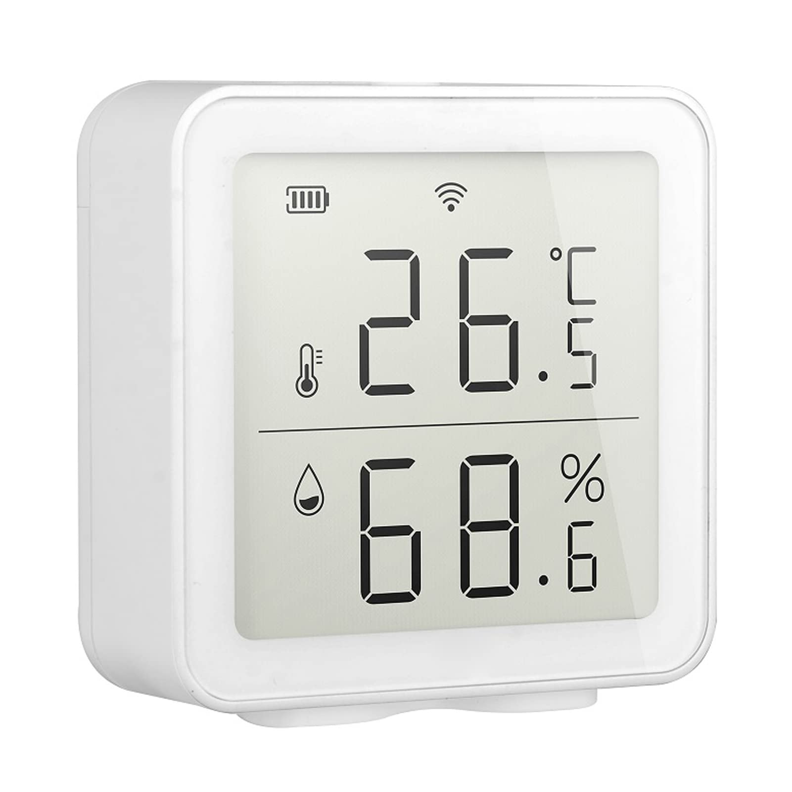 WiFi Tuya Capteur de température sans fil, Smart Life Digital Thermomètre hygromètre intérieur, compatible avec Alexa, avec stockage de données et fonctions d'alarme