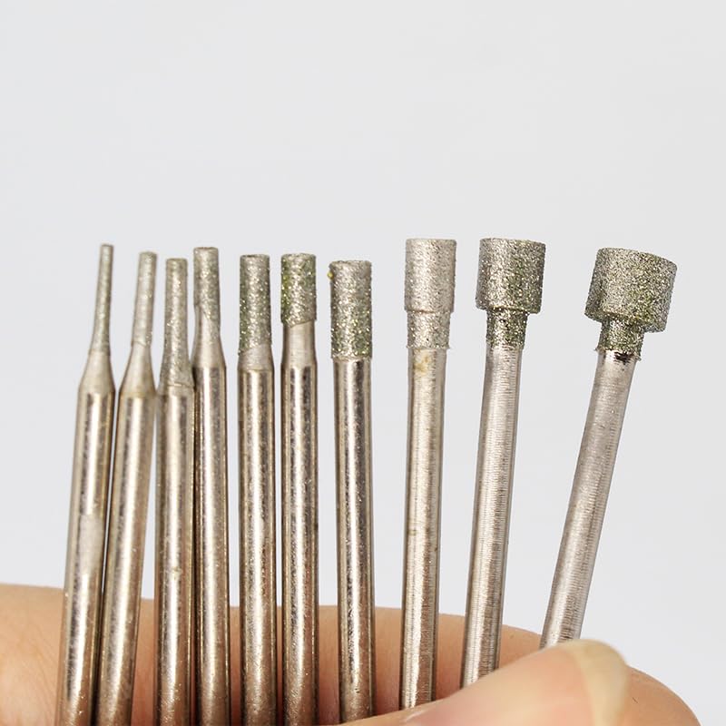 Diamond Core Drill Bit Set, Multi-Size Hollow Drilling Tools for Glass Stone Ceramic Engraving, 0.8-5mm, 10 Pieces