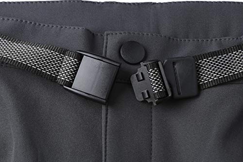 DAFENP Herren Wanderhose Skihose Wasserdicht Softshellhose Winddicht Winter Outdoorhose Snowboardhose Warm Gefüttert Trekkinghose KZ1635M-DarkGrey-L