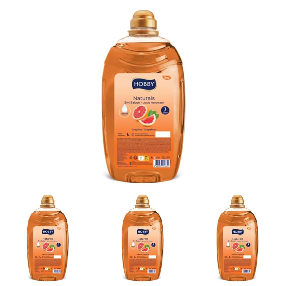 Hobby Sıvı Sabun Naturel Greyfurt 3000 Ml (4 paketi)