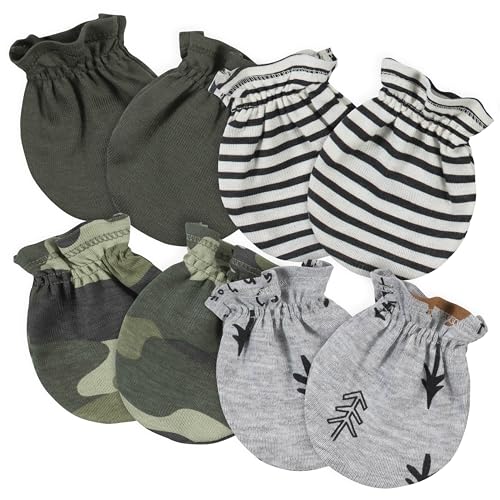 Image of Gerber 4 Pairs Baby Mittens (Bear/Green)