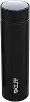 WOLFF - Garrafa Térmica de Aço Inox com Termômetro em Led 500ml Preto - Conserva Bebidas Quentes e Frias
