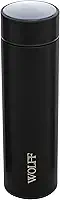 WOLFF - Garrafa Térmica de Aço Inox com Termômetro em Led 500ml Preto - Conserva Bebidas Quentes e Frias