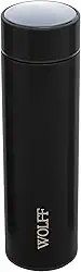 WOLFF - Garrafa Térmica de Aço Inox com Termômetro em Led 500ml Preto - Conserva Bebidas Quentes e Frias