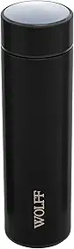 WOLFF - Garrafa Térmica de Aço Inox com Termômetro em Led 500ml Preto - Conserva Bebidas Quentes e Frias