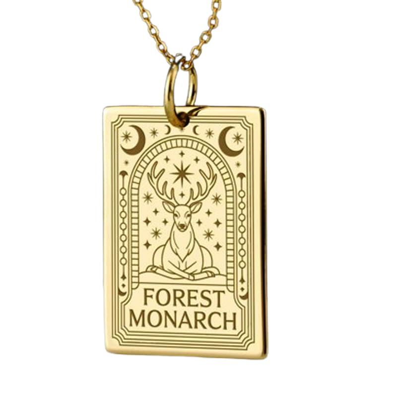 Collier cerf en argent 925 plaqué or LKBEADS fait main de haute qualité