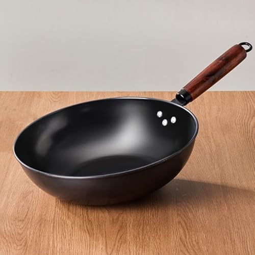 鉄製 中華鍋 木製ハンドル フライ返し付き Amazon｜中華鍋 鉄鍋 片手 フライパン 鉄製 炒め鍋 フライ返し