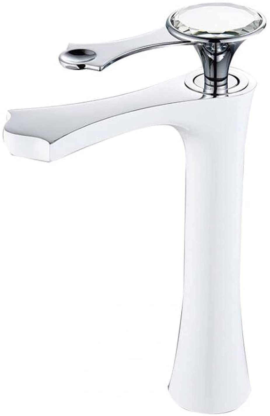 Rubinetti da cucina per lavello ， Rubinetto per bagno Rubinetto per lavabo in ottone Oro rosa Singolo foro rialzato sopra il bancone Rubinetto per bagno caldo e freddo,White 2 Comfortable anniversary
