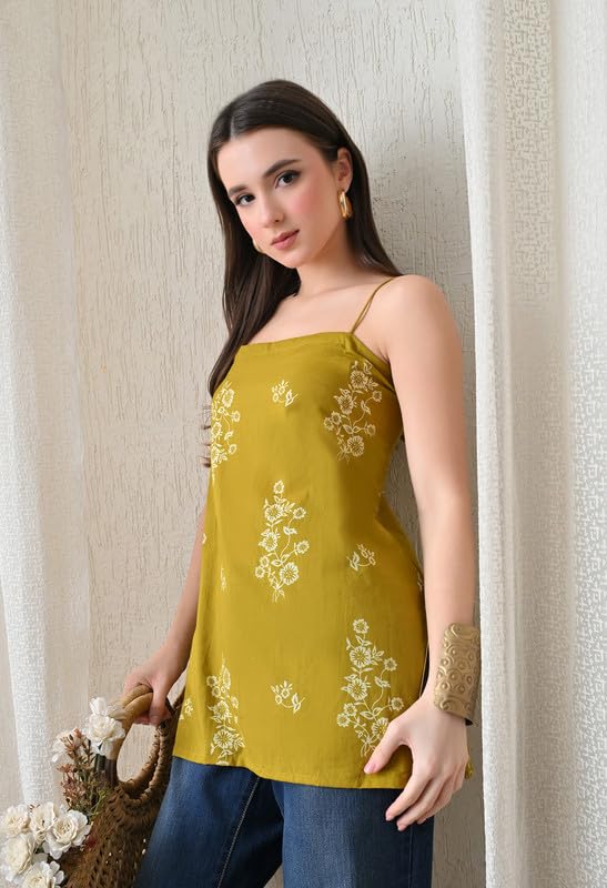 Women’s Printed Sleeveless Top | V-Neck Ethnic Tunic | Casual & Office Wear Stylish Top for Women CLICKKART108_ SK-06-M 4