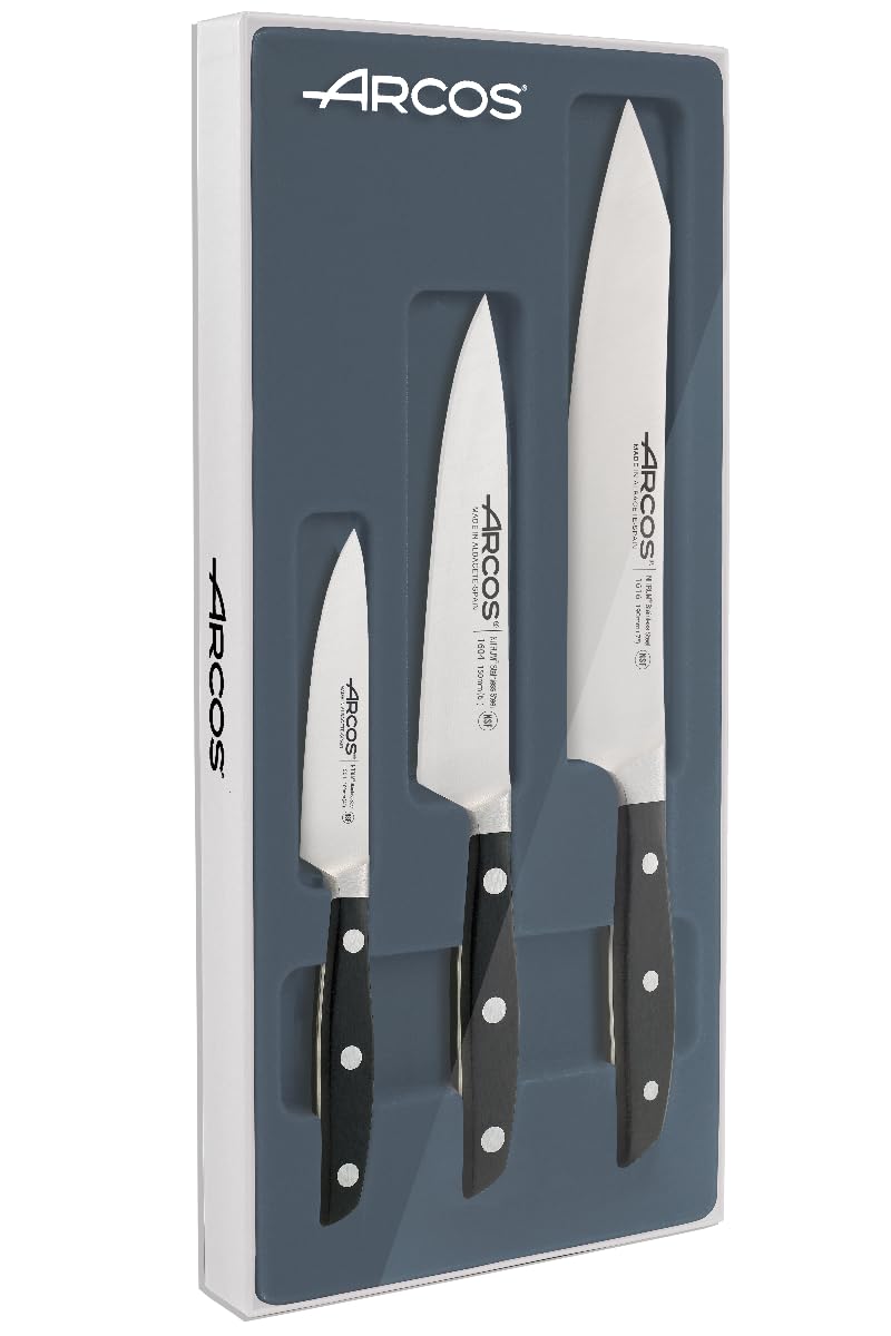Arcos Manhattan Ensemble de Couteaux - Lames forgées Nitrum, 3 pièces