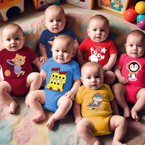 Image of Toddylon Baby Romper New Born Clothes Dress Night Suit Bodysuit Cotton Boys & Girls Gift Half Sleeve Body suit Onesies for Newborn Unisex Summer Rompers
