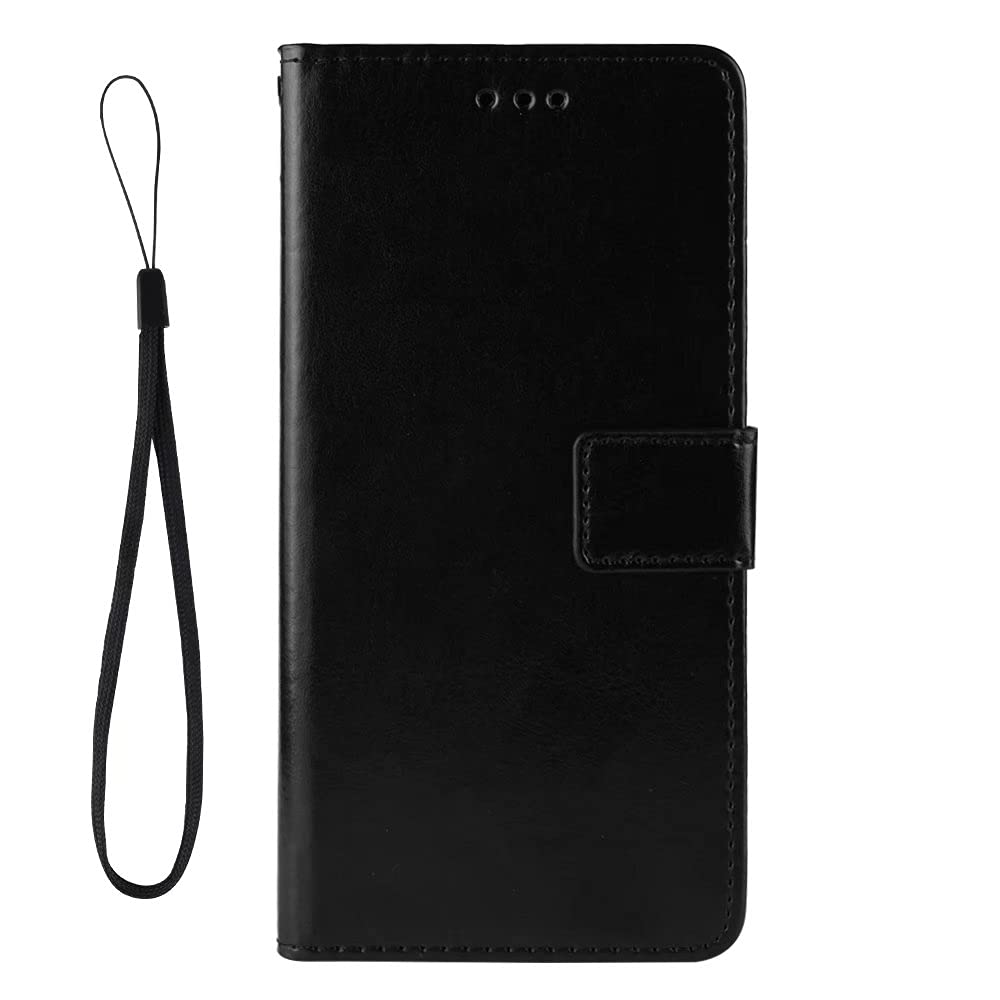 Case for Tecno Spark 10 Pro. Anti-Scratch, Flip Case Side suction Kickstand Feature Card Slots Case, PU Leather Folio Cover for Tecno Spark 10 Pro.(Black)