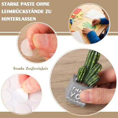 500 Stück Doppelseitige Klebepunkte, Rund Transparente Klebende Aufkleber, Abnehmbare Klebepaste Punkt Aufkleber für Ballon, Festival-Dekoration, DIY Basteln, Papier, Glas, Metall(20mm)