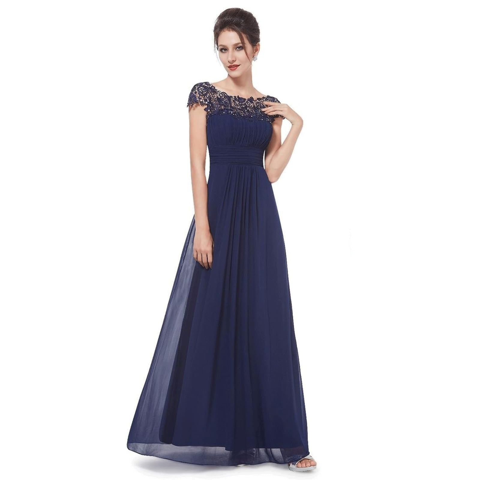 Robe de bal longue fgrid taille haute élégante en tulle pour soirée chic S - 4