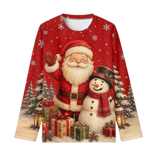 Image of Renewold Boys Girls Tees Kids T-Shirt Long Sleeve Crewneck T Shirts Casual Athletic Tops Clothing for Home School Travel