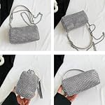 Damen Clutch Glitzer Tasche Strasssteine Clutches Abendtasche Handtasche Umhängetasche mit Abnehmbarer Kette für Party Hochzeit Bankett Feiertage – Bild 3