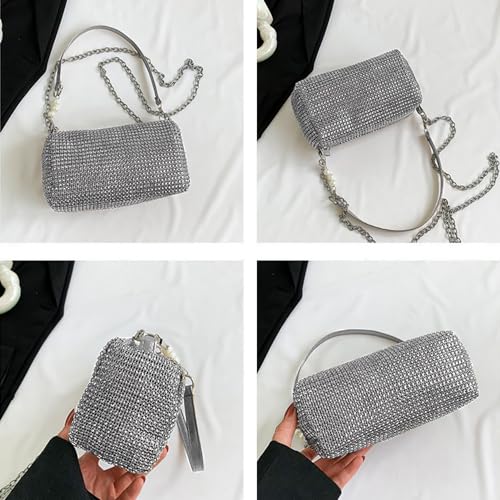 Damen Clutch Glitzer Tasche Strasssteine Clutches Abendtasche Handtasche Umhängetasche mit Abnehmbarer Kette für Party Hochzeit Bankett Feiertage – Bild 4