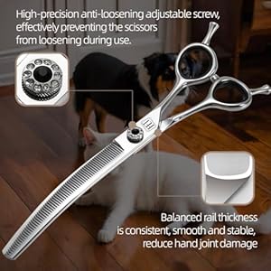 Dog grooming scissors 7 5 inch professional pet curved thinning shears made of japanese 440c advanced stainless steel for dogs cats and other pets   cucciolini doodles
