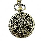 Youyoupifa Bronze Openwork Cover Stylish Retro Design Quartz Pocket Watch NBW0PN7137-CO3