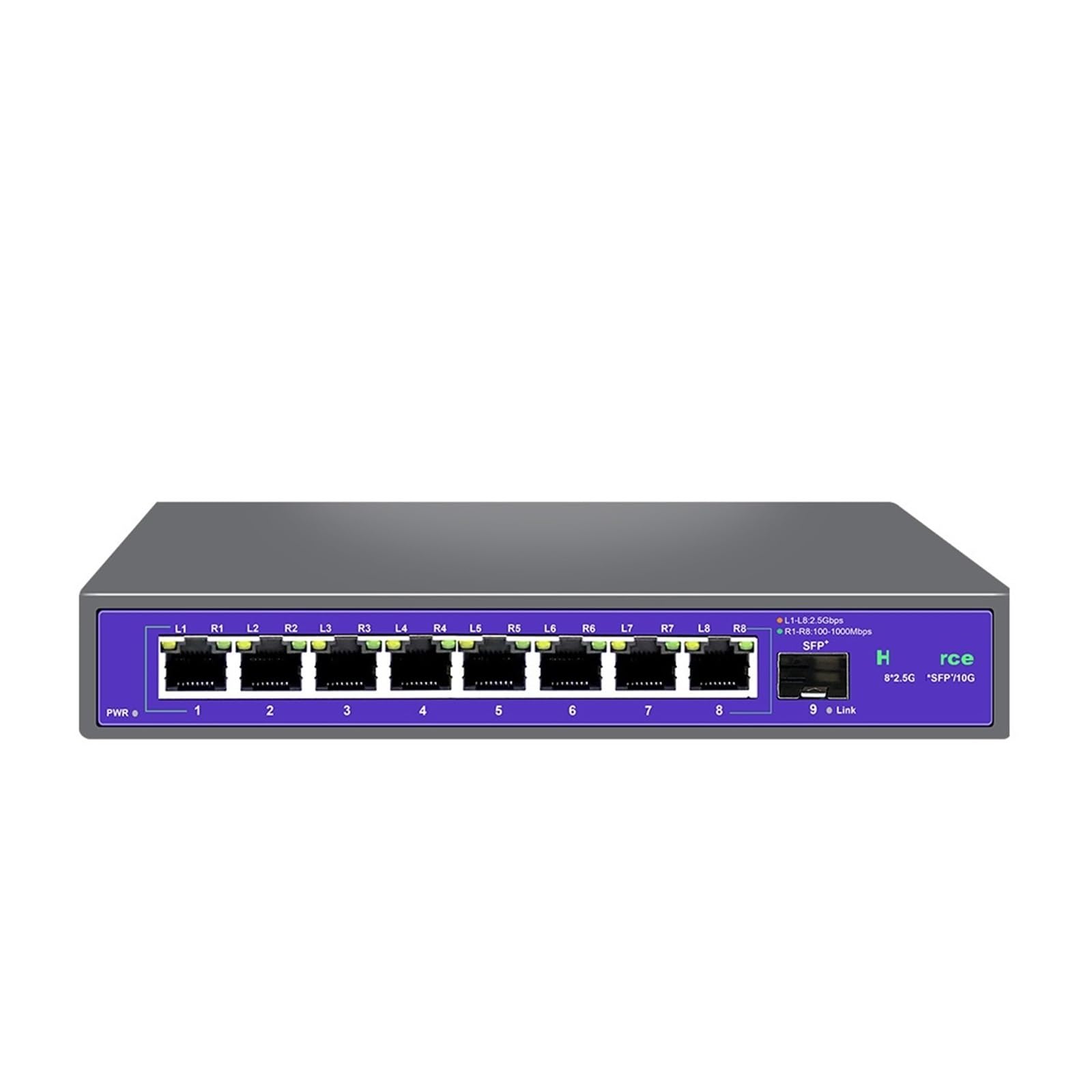 Commutateur réseau Ethernet 2,5 G à 8 ports sans PoE avec 2 ports SFP 10 G pour caméra IP/CCTV de sécurité (Hi-K0402WS prise UE)