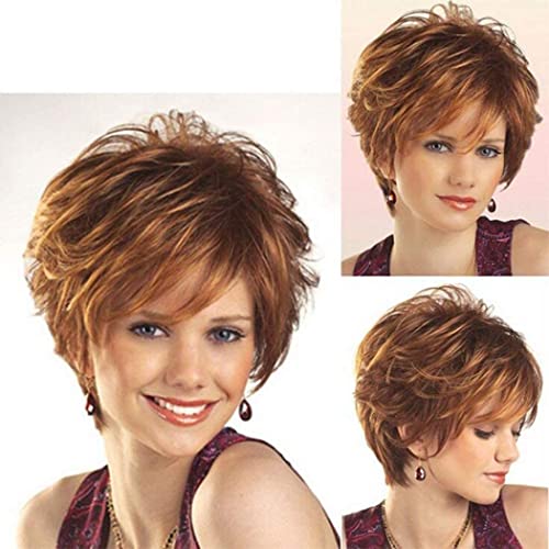 Short wigs for women (Brown Mix Blonde) - Image 4
