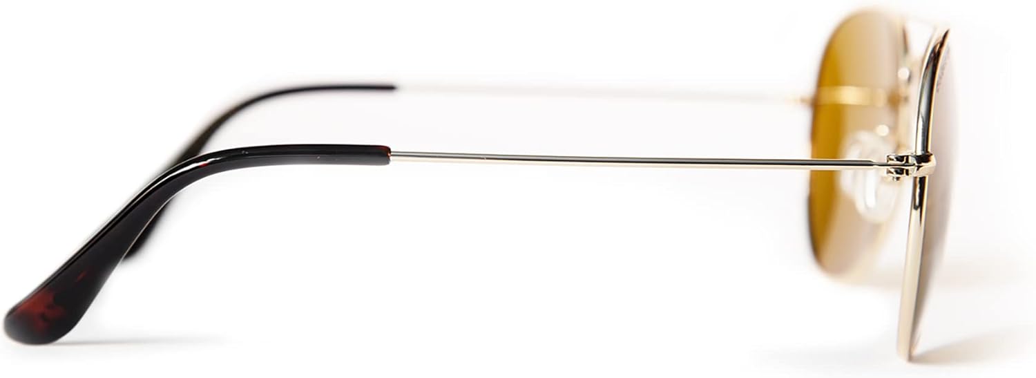 Eagle Eyes CLASSIC AVIATOR Sunglasses - Stainless Steel Frame (Gold, 57mm), Polarized Lenses - Image 4