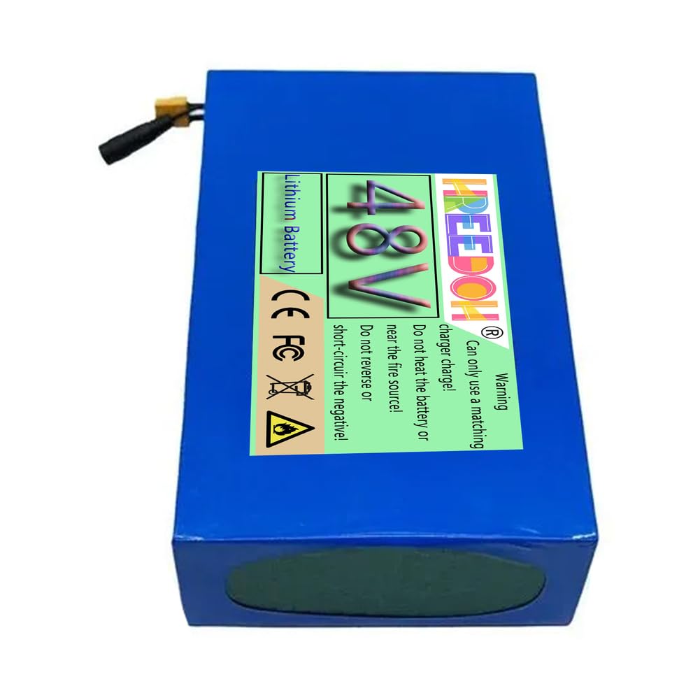 Wiederaufladbarer Lithium-Ionen-Akku 48 V, 15 Ah, 20 Ah, 25 Ah, 30 Ah, 35 Ah, 40 Ah, 45 Ah, 50 Ah, für Motoren von 0–2400 W, inklusive Ladegerät