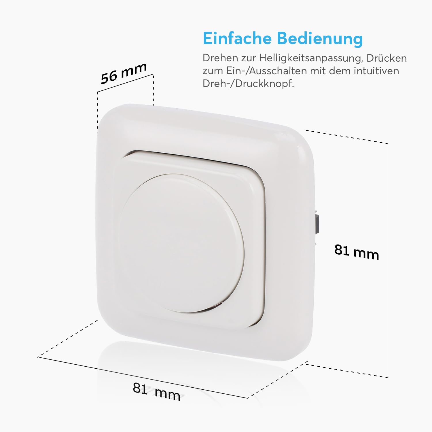 Busch-Jaeger 6523 U-102 Drehdimmer Komplettset (Alpinweiß) • LED Dimmer mit Zentralscheibe, Dreh-/Druckknopf und Reflex SI Abdeckrahmen • LED Dimmschalter • Lichtschalter • 2CKA006512A0348