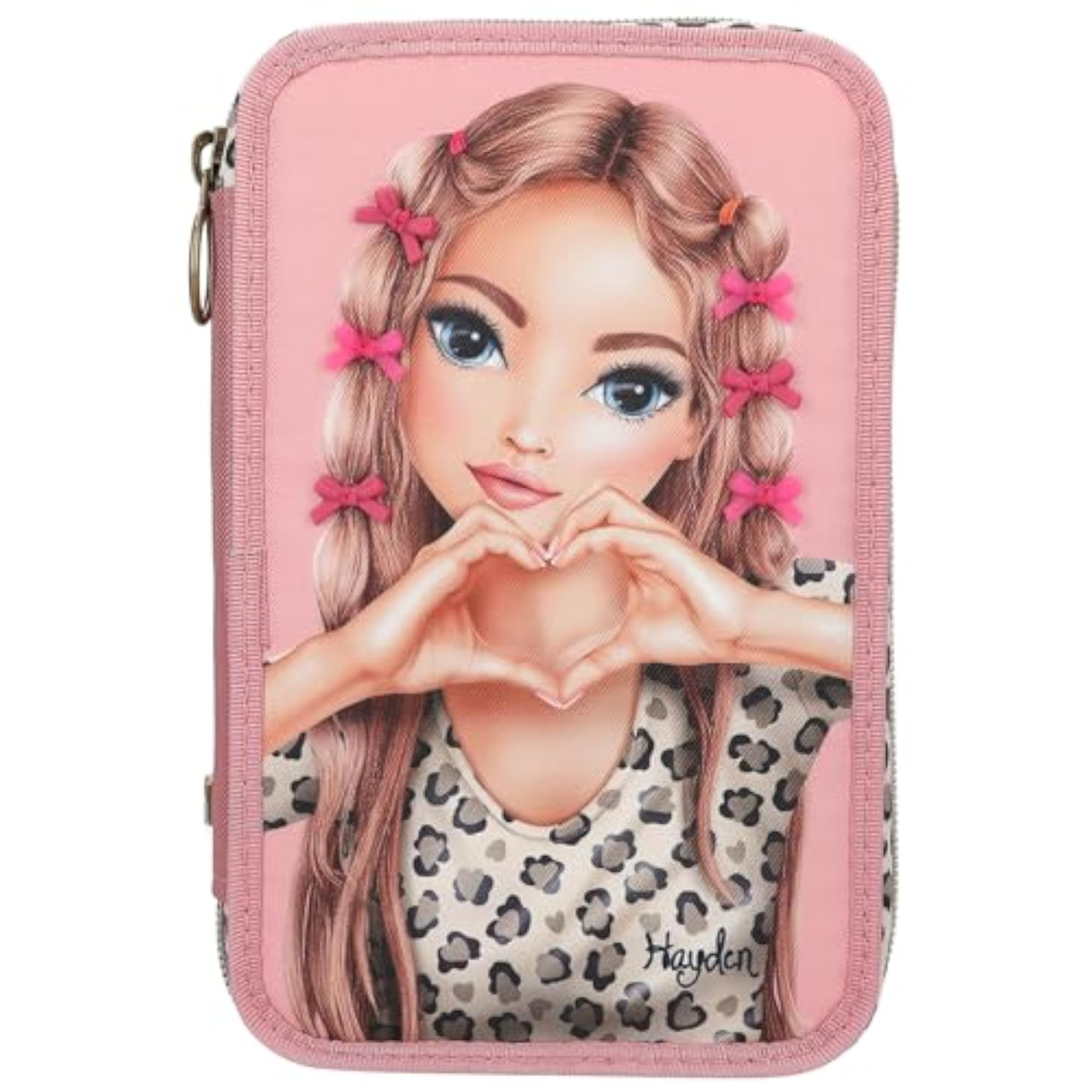 13640 TOPModel Leoheart - Filled 3-Compartment Pencil Case in Pink