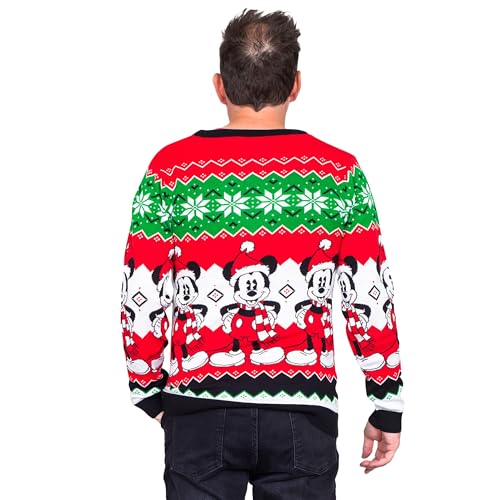 Mickey Mouse Santa Hat Cardigan Ugly Christmas Sweater3