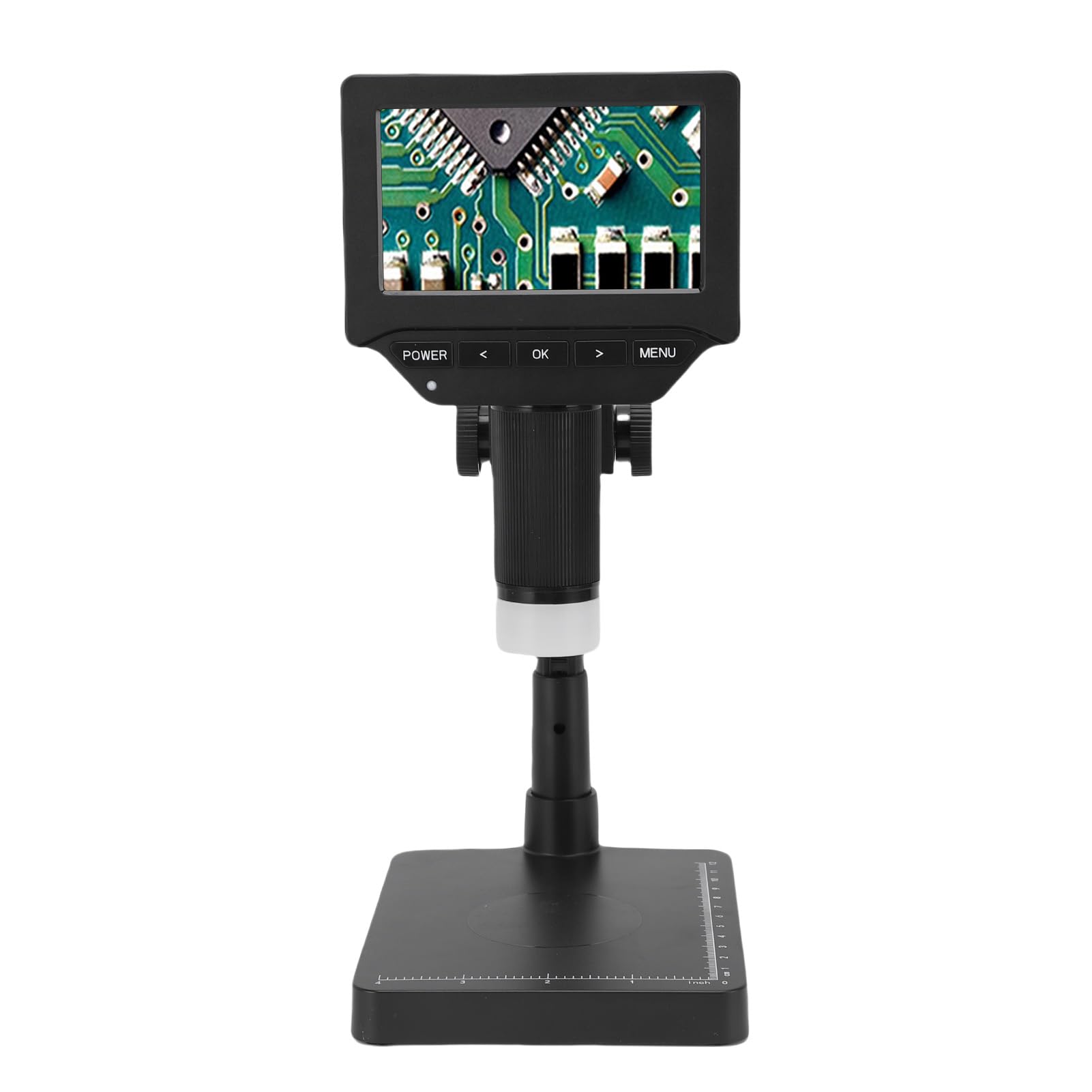 Mikroskop Cyfrowy, Ekran LCD 4,3 Cala, Powiększenie 1000x, Nagrywanie zdjęć i Filmów HD, Regulowane Oświetlenie LED, Obrotowy Wyświetlacz HD, do Naprawy Elektroniki, Biżuterii