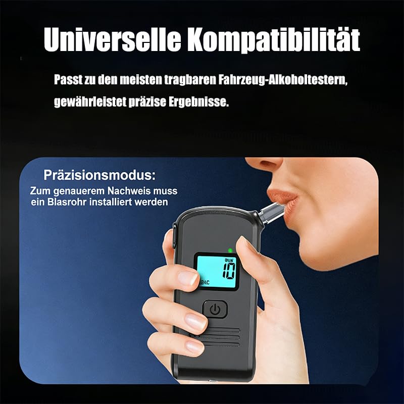 30 unidades 6 paquetes de boquillas de prueba de alcohol respiratorio universales para coche portátil alcoholímetro