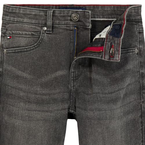 Image of Tommy Hilfiger Boys' 5-Pocket Stretch Slim Straight Leg Denim Jean, Zipper Fly & Button Closure