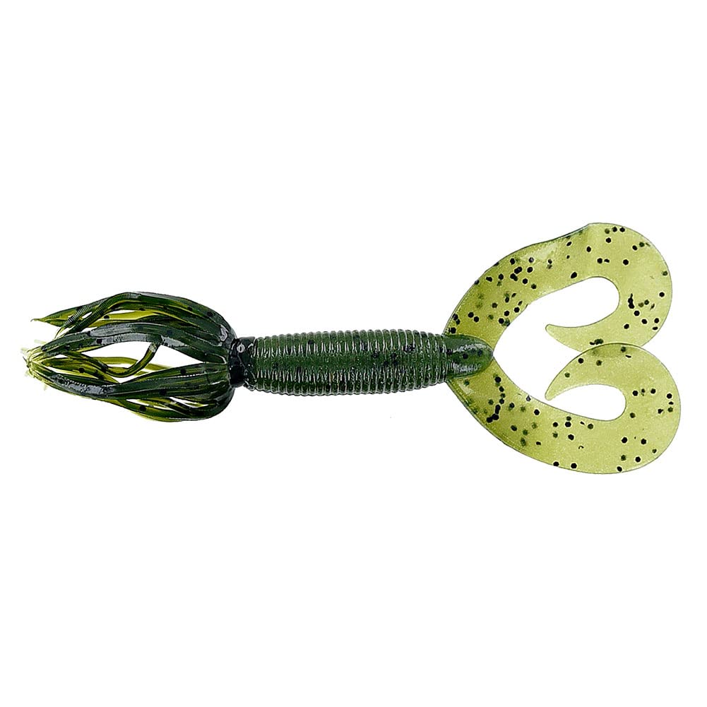 Yamamoto 5" Double Tail Hula Grub - Realistic Easy-to-Use Soft Plastic Fishing Lure Bait with Free-Flowing Skirt - 10 Pack