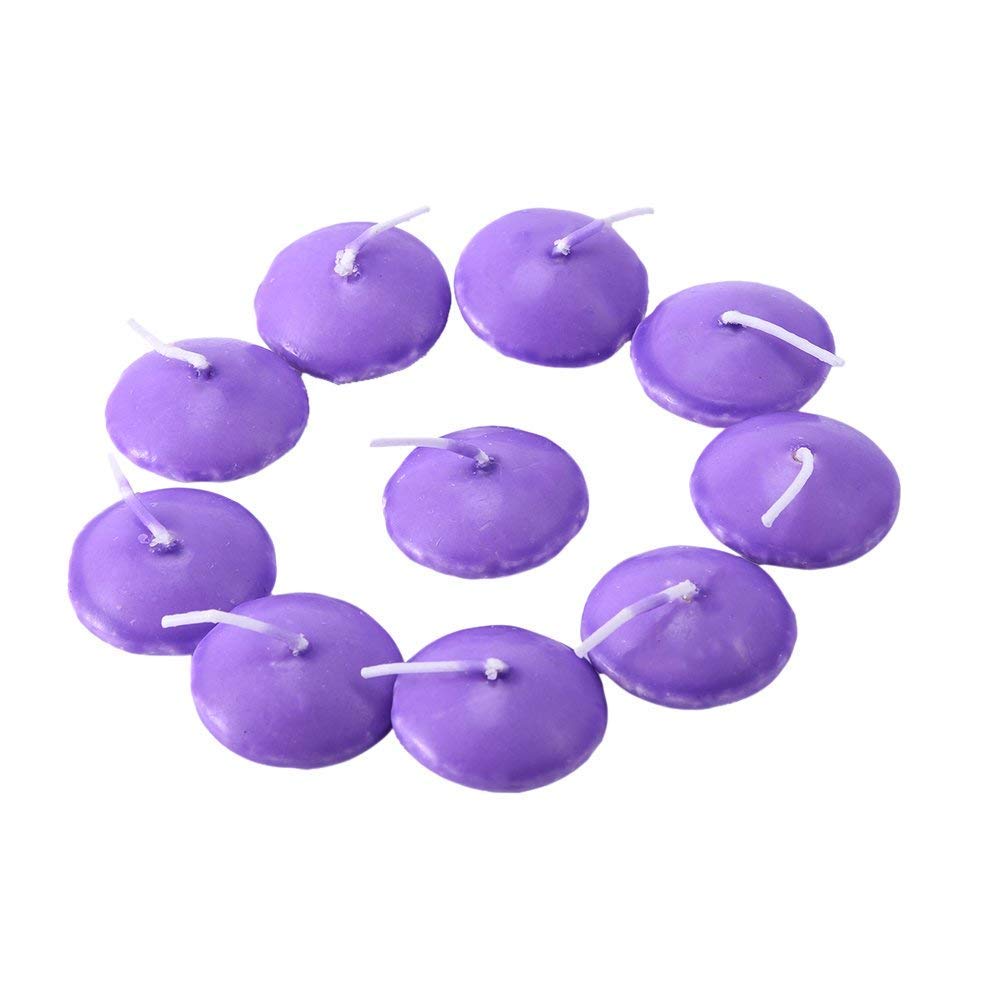 Esowemsn 12pcs Purple Smokeless Mini Floating Candles - Perfect For Weddings, Parties & Home Decor