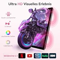 MENTUME Tablet 10 Zoll, Android 16 Tablet, Unisoc T606 CPU, 26 GB RAM + 128 GB ROM + 1 TB TF, 1280x800 HD IPS Display, 7000 mAh Akku, Duale Kamera, 2,4G + 5G WiFi, BT 5.0, Widevine L1, GPS (Grau) – Ansicht 5
