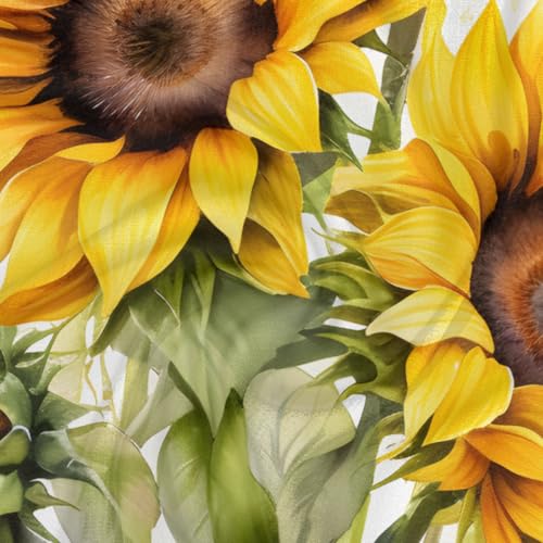 Sunflowers Square Silk Scarf for Women Fashion Printed Satin Neck Silk Satin Bandana Lightweight Neckerchief Hair Wrap Scarves 23.6" x 23.6"3