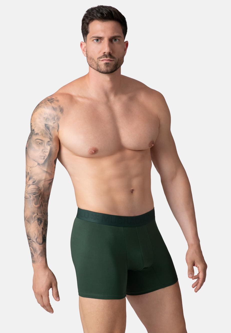 Muchachomalo Calzoncillos para Hombre, Ropa Interior Lisa de Algodón para Hombre, Pack de 2 Unidades, Bóxers Lisos de Corte Clásico con Cintura Elástica