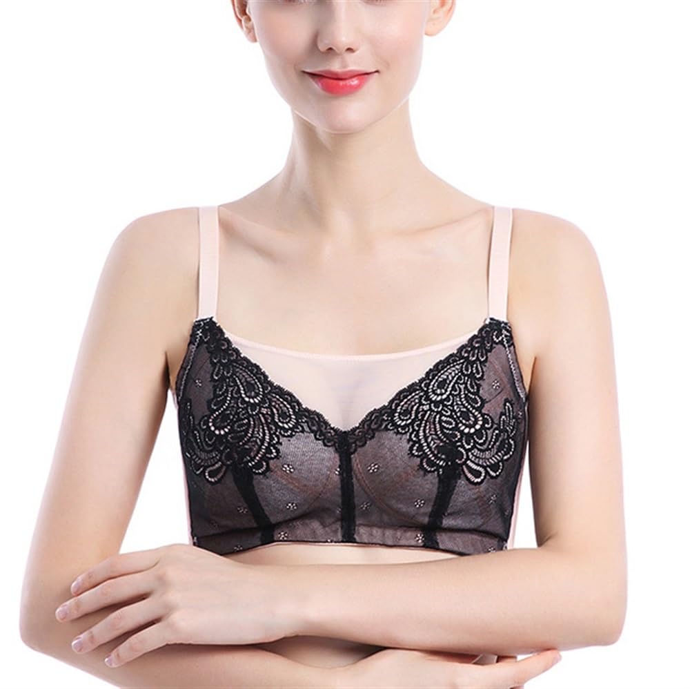Reggiseni per Mastectomia con Protesi Mammarie in Silicone, Tasche per Protesi, Reggiseno Sexy in Pizzo con Coppa Piena Post-operatorio per Le Donne(Pink,B_36/80)