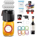 Elektrisches Einmachglas-Vakuumierer-Set, 4-in-1 Mason Vakuumierer für Einmachgläser mit breiter und normaler Öffnung, Auto-Stop-Vakuumiergerät für Gläser, Weinflaschen, Vakuumbeutel, Behälter