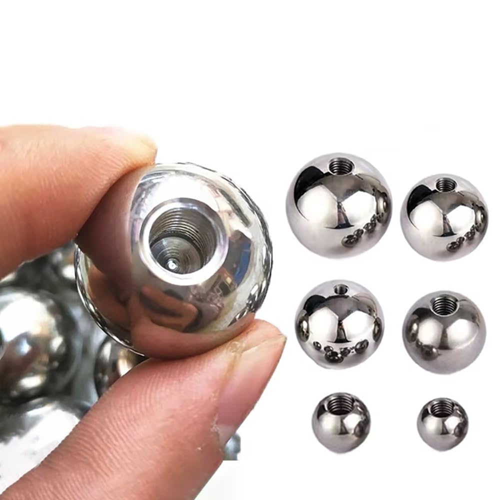 304 SUS M5 Gewindekugeln, Halbloch, glatte Metallkugeln for Armbänder, DIY-Hardware, 8–60 mm(30mmx1pcs)